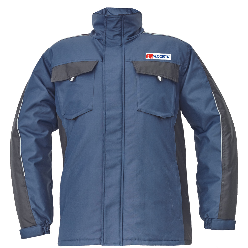 MAX NEO parka/bunda pánská - námořní modrá - potisk FM Česká